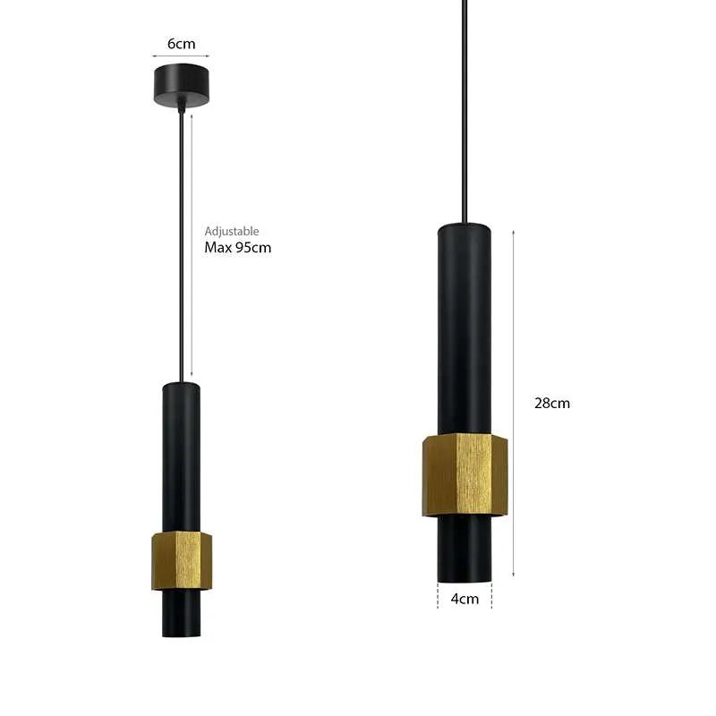 Pendelleuchte Schwarz und Gold über dem Esstisch für elegante Beleuchtung