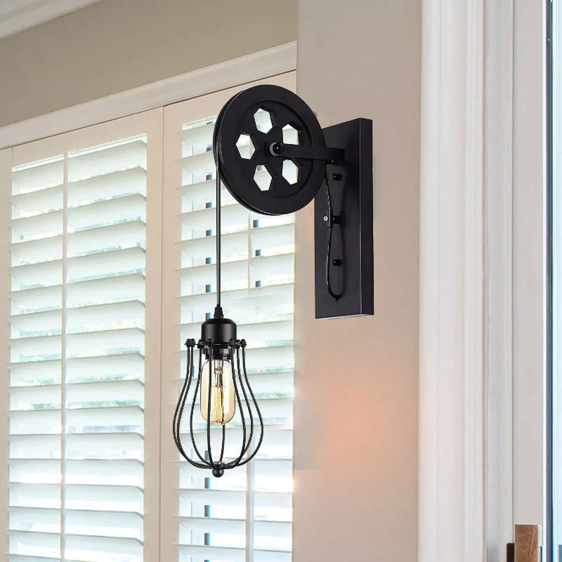 Retro Wandlampe im Pulley-Design – perfekte Akzentbeleuchtung fürs Schlafzimmer