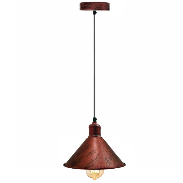 Moderne Pendelleuchte in rustikalem Rot, perfekt für das Wohnzimmer, E27 Lampenfassung aus Metall.