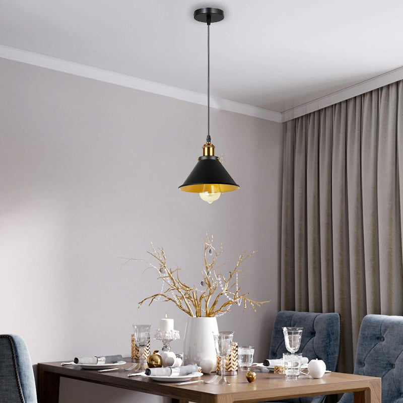 Pendelleuchten-Set, schwarze Retro Hängelampe, Deckenlampe