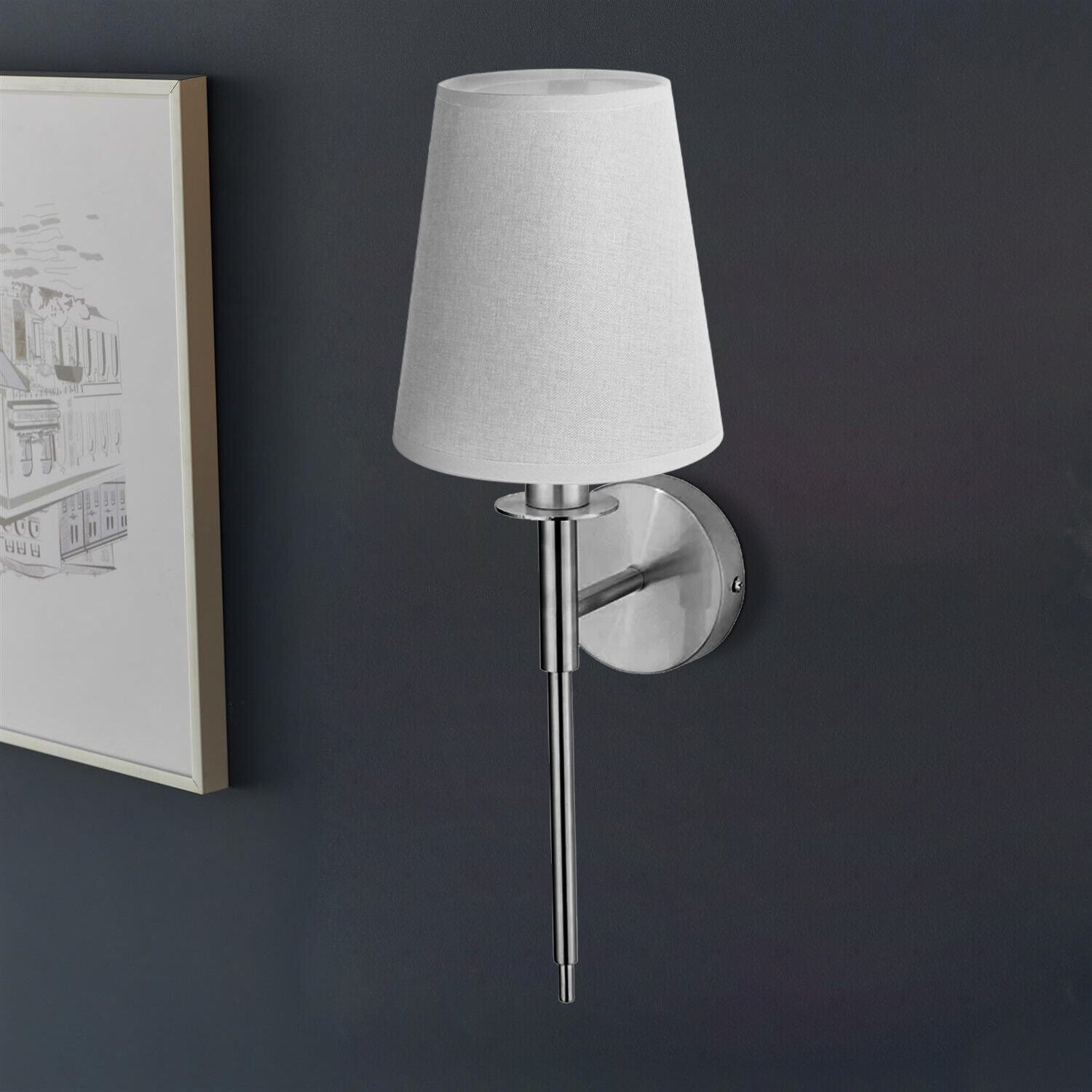 Lampenschirm moderne Ersatzschirm Tischlampe weiß 17cm x 16cm Stehlampe E14, E27