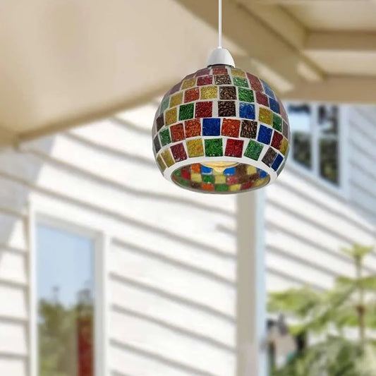 Vintage glaskuglelampeskærm i mosaikstil