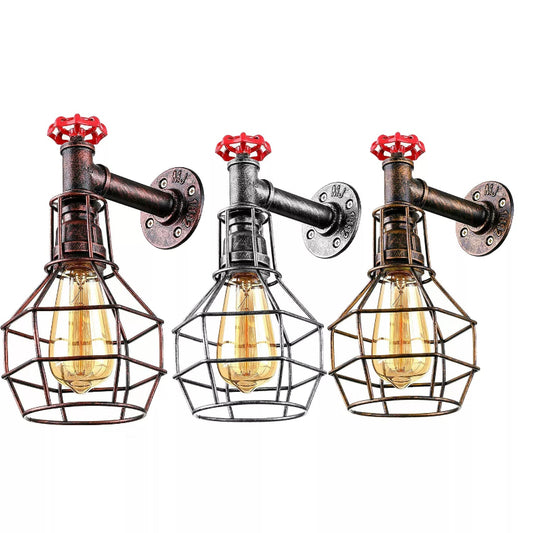 Kreativ industriel vandrørslampe til entré og trappe ~ 2289