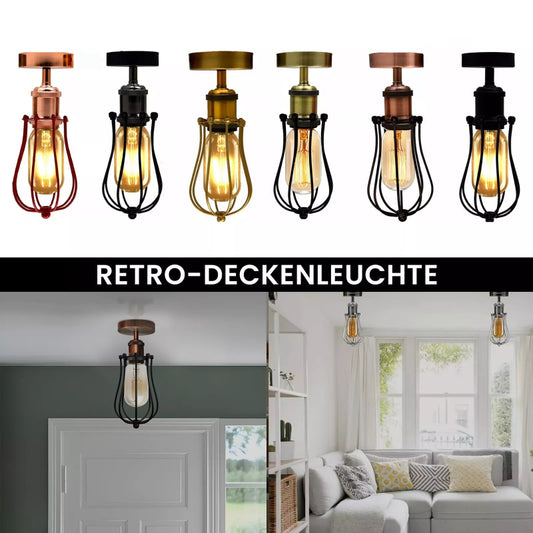 Vintage Ballondrahtkäfig Deckenleuchte~3160
