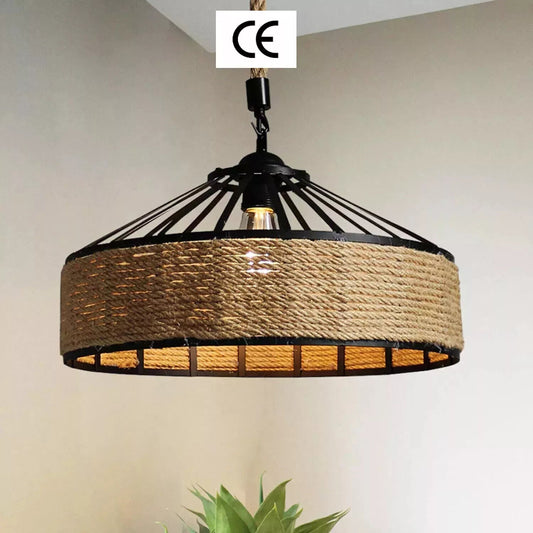 Industrie Pendelleuchte Seil lampe&Metall lampenschirm~2936