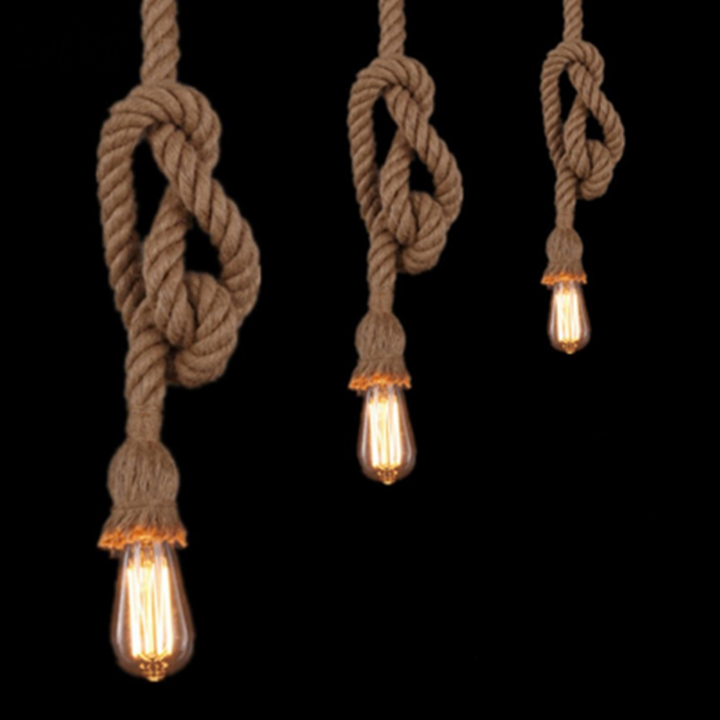 Vintage Retro Industrie Loft Hanfseil Pendelleuchte Retro Lampe Wohnkultur Lampe~2615