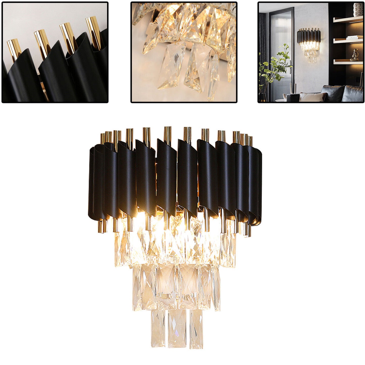 Modern Kristall Wandleuchte Wandlampe Flurlampen Kronleuchter Innenleuchte Hause~2620