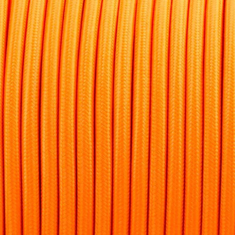 Vintage 3-adriges Stromkabel in Orange – Rundkabel für Beleuchtung, DIY-Projekte, Textilkabel für Innenräume
