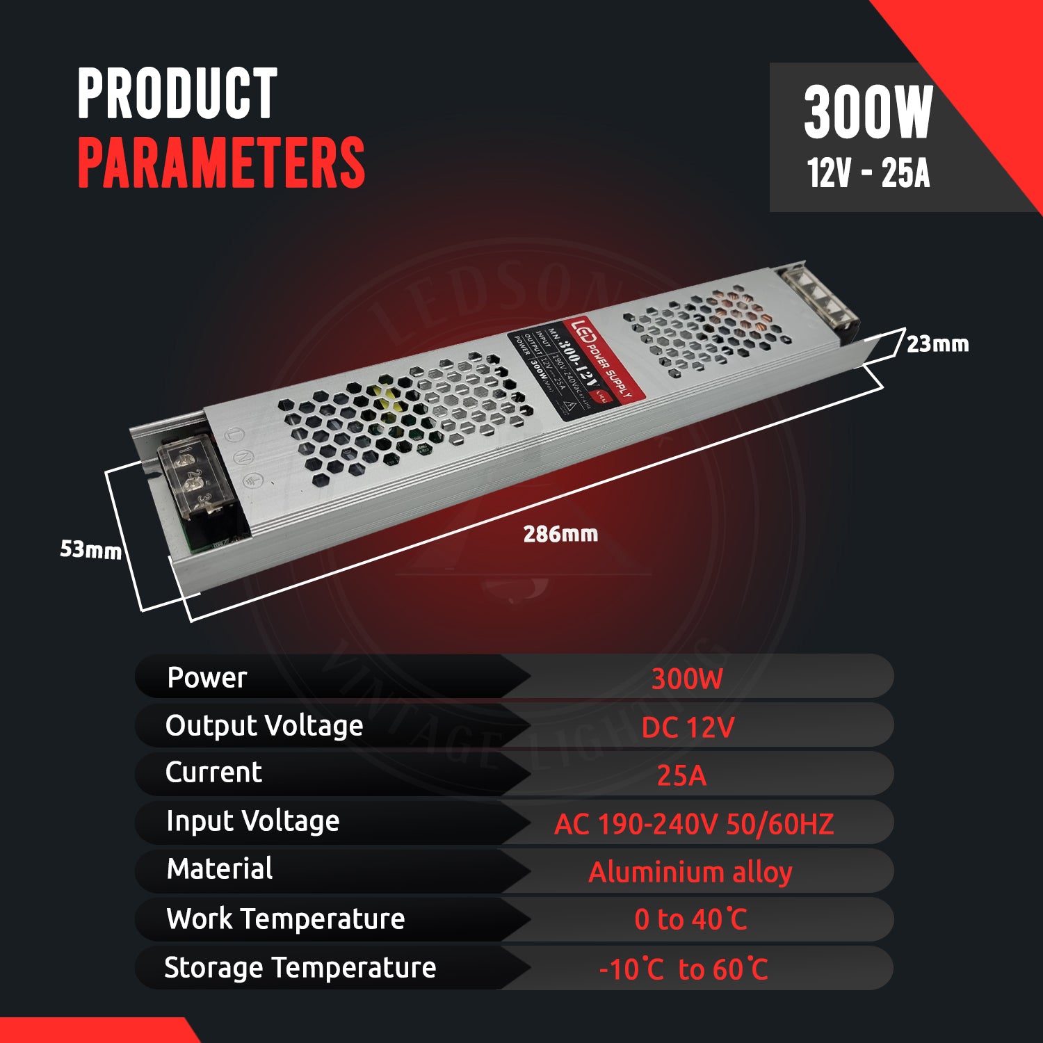 LED Trafo 12V Dimmbar AC 190-240V Ohne Beleuchtung
