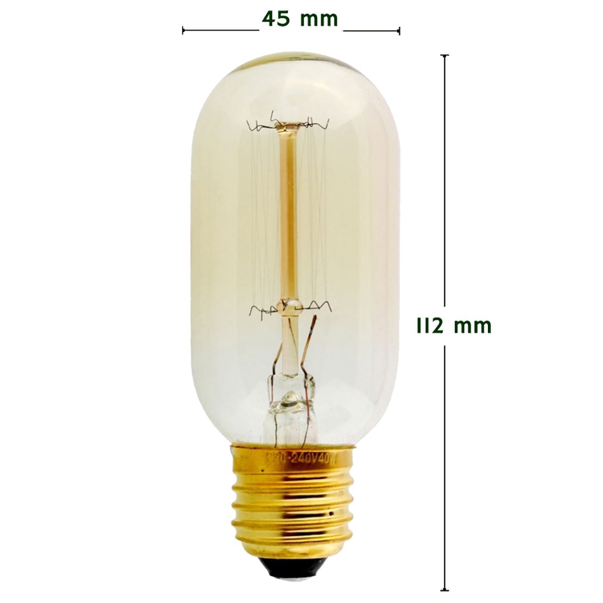 Vintage Filament Glühlampe Edison Tall Bulb Dimmbar B22 E27 Dekoratives Industrielicht ~