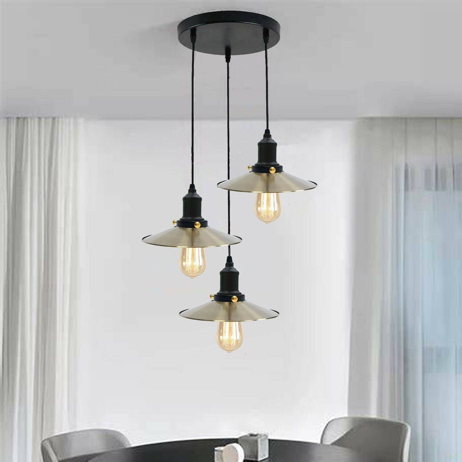 Retro Deckenlampe Industrie Tisch Pendelleuchte Hängelampe Esstisch Wohnzimmer