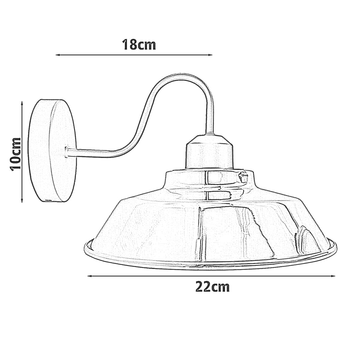 Retro Industrielle Wandleuchten Armaturen E27 Innenleuchte Metallschalenform Schirm Französisch Gold