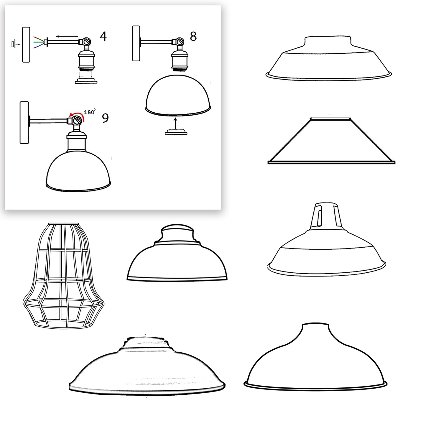 Moderne industrielle Retro Vintage Wandleuchte Wandleuchte