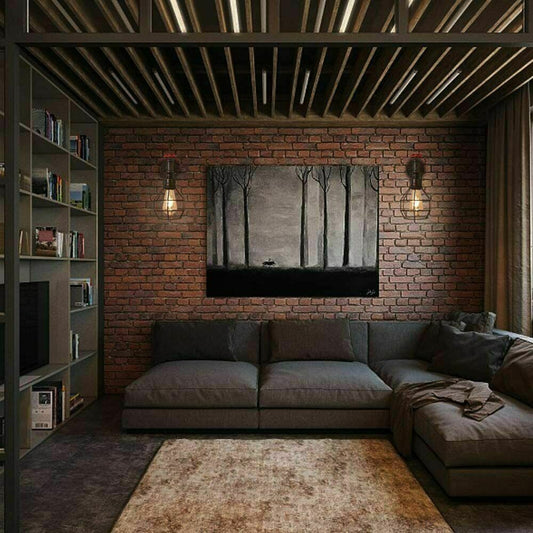 Retro Modern Industrial Vintage Style Pipe Cage Wandleuchte Wandleuchte Schwarz LEDSone DE-6