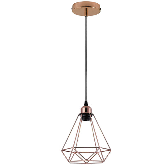 Industrielle Vintage Loft Rose Gold ohne Glühbirne Diamantform Kronleuchter Deckenpendelleuchte Lampe