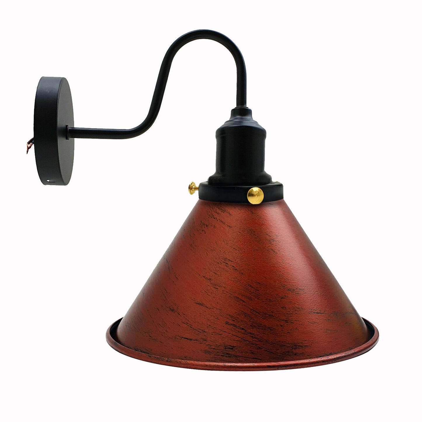 Industrielle Wandleuchte aus Metall Vintage Kegelform Wandleuchte Rustikal rot