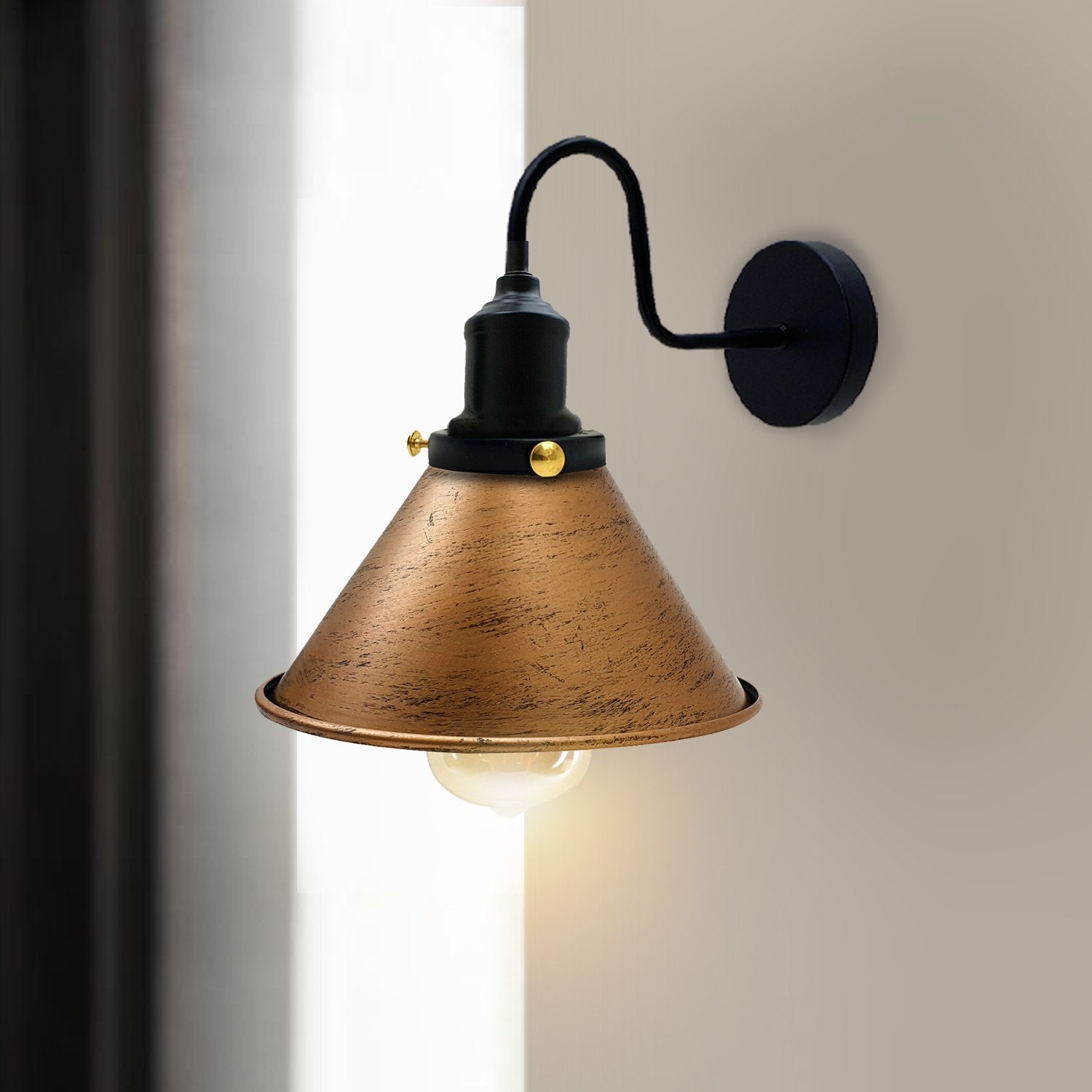 Konische Vintage Wandleuchte Industrielle Wandleuchte aus Metall