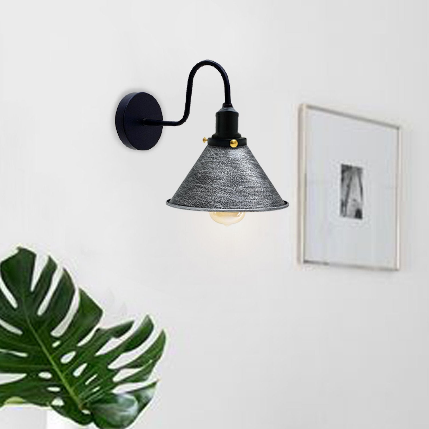 Konische Vintage Wandleuchte Industrielle Wandleuchte aus Metall