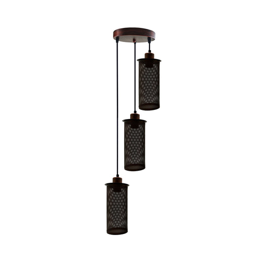 Retro 3 Köpfe Runde Basis Rustikal Rot Hängendes Zubehör Deckenleuchte Abdeckung Dekorative Käfigleuchte