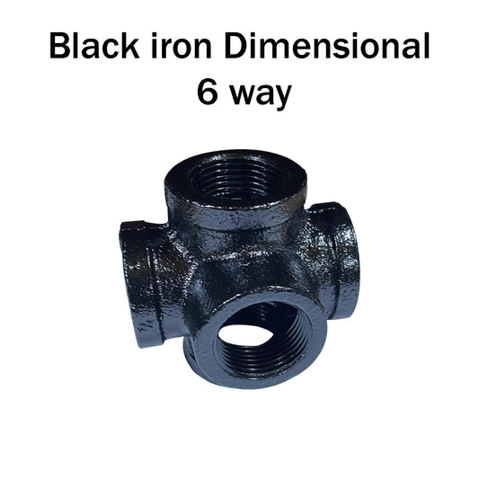 Schwarzes Eisen 6-dimensionales 6-Wege-Pfeifenbeleuchtungszubehör