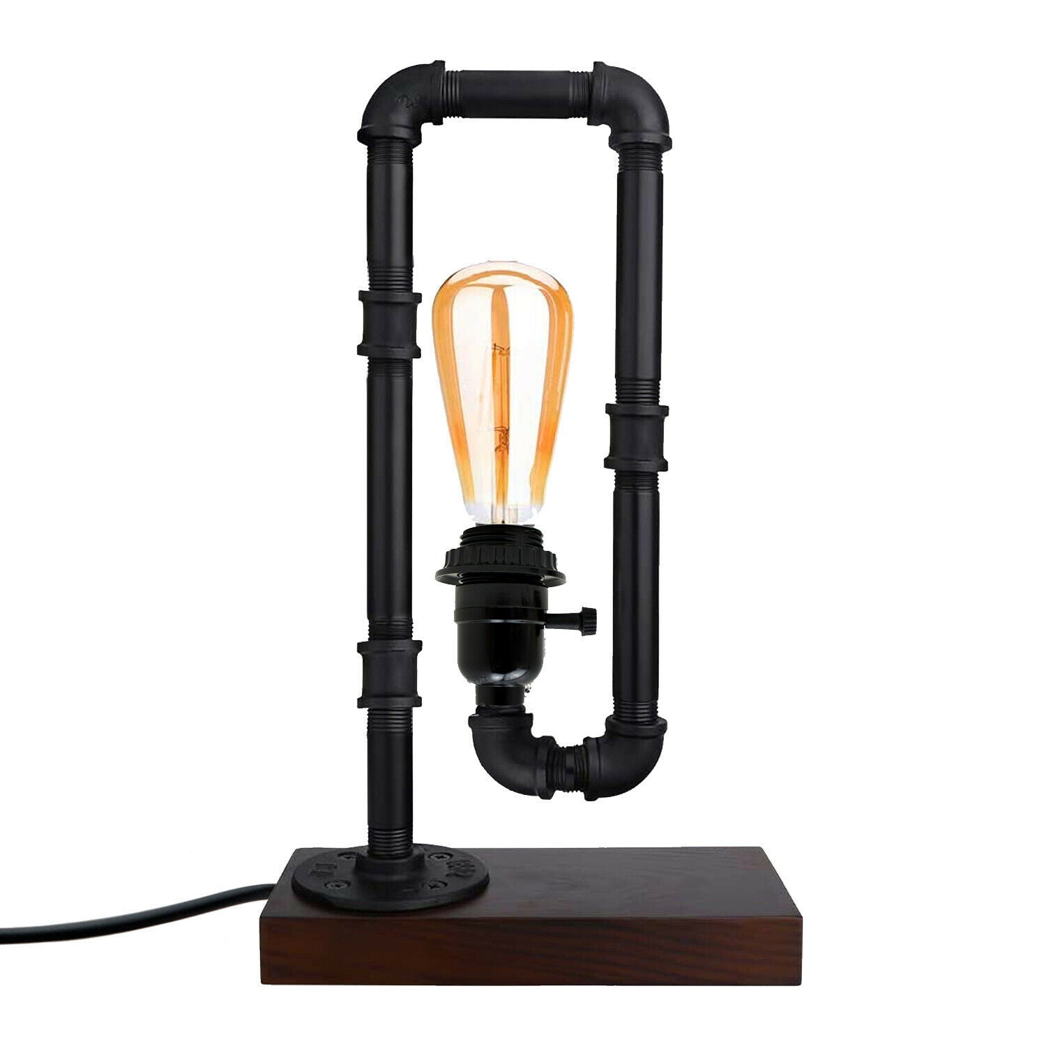 Industrieller rustikaler Retro-Stil Pfeifenleuchte Steampunk Schreibtisch Tisch Schlafzimmerlampe Licht ohne Schirm LEDSone DE