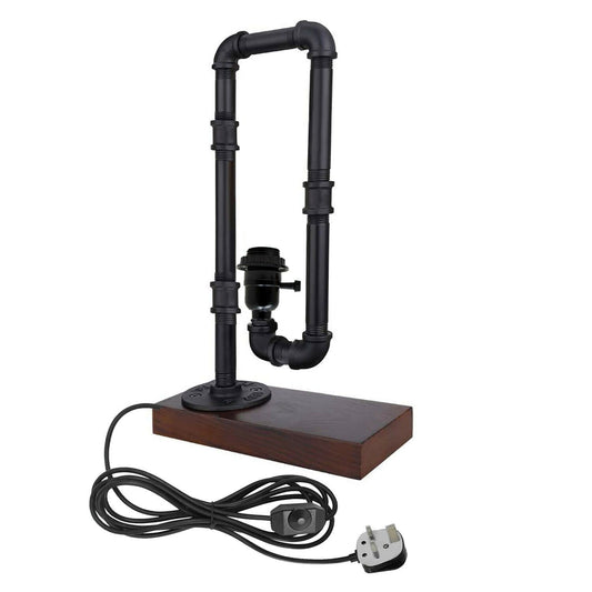 Industrieller rustikaler Retro-Stil Pfeifenleuchte Steampunk Schreibtisch Tisch Schlafzimmerlampe Licht ohne Schirm LEDSone DE
