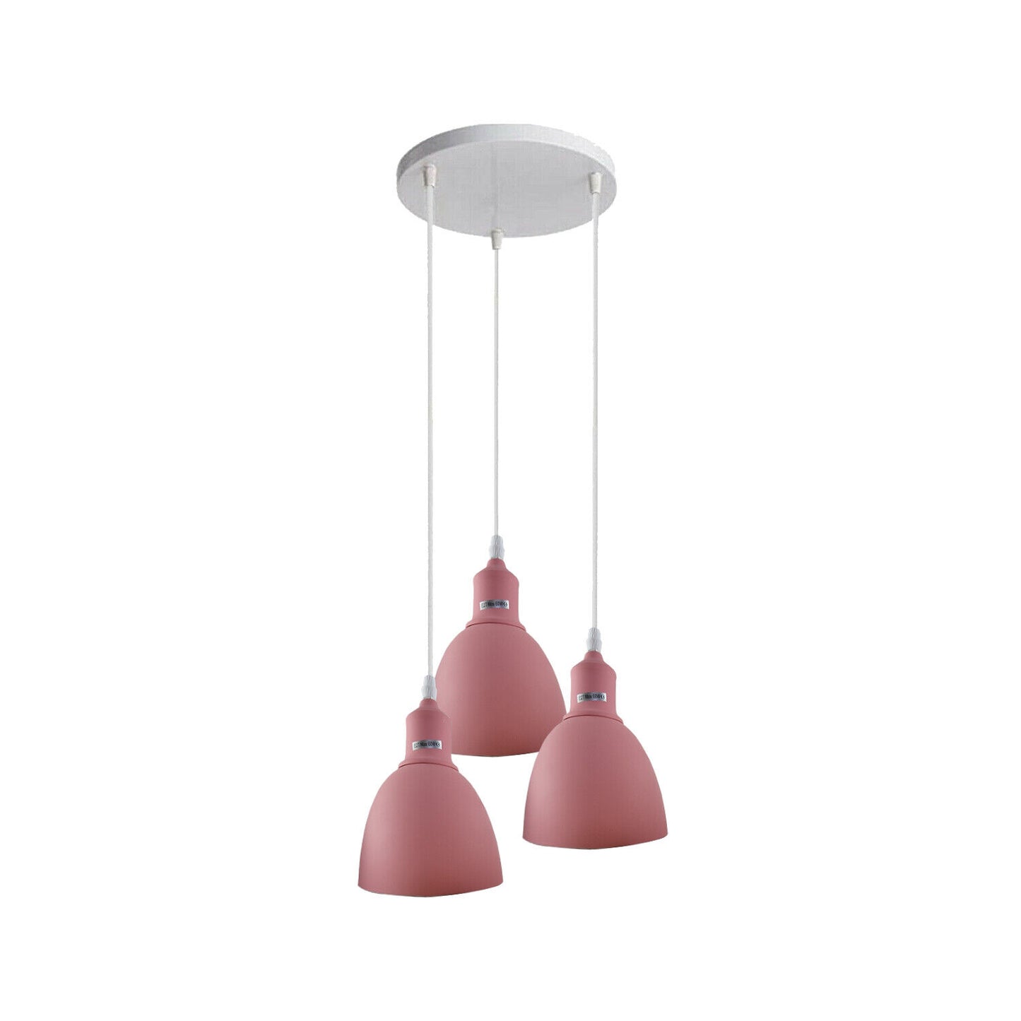 Retro Lampe Esszimmerlampe Pendelleuchte 3-Flammig, 15 cm, Rosa~2503