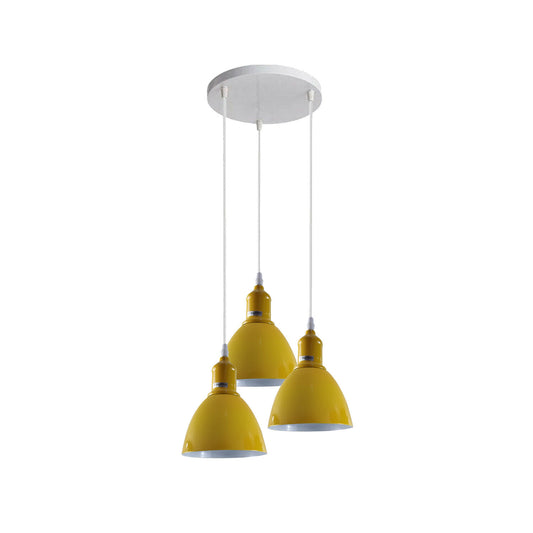 Lampada a sospensione per tavolo da pranzo, lampade da cucina, lampada a sospensione a 3 fiamme, 15 cm, giallo~2506
