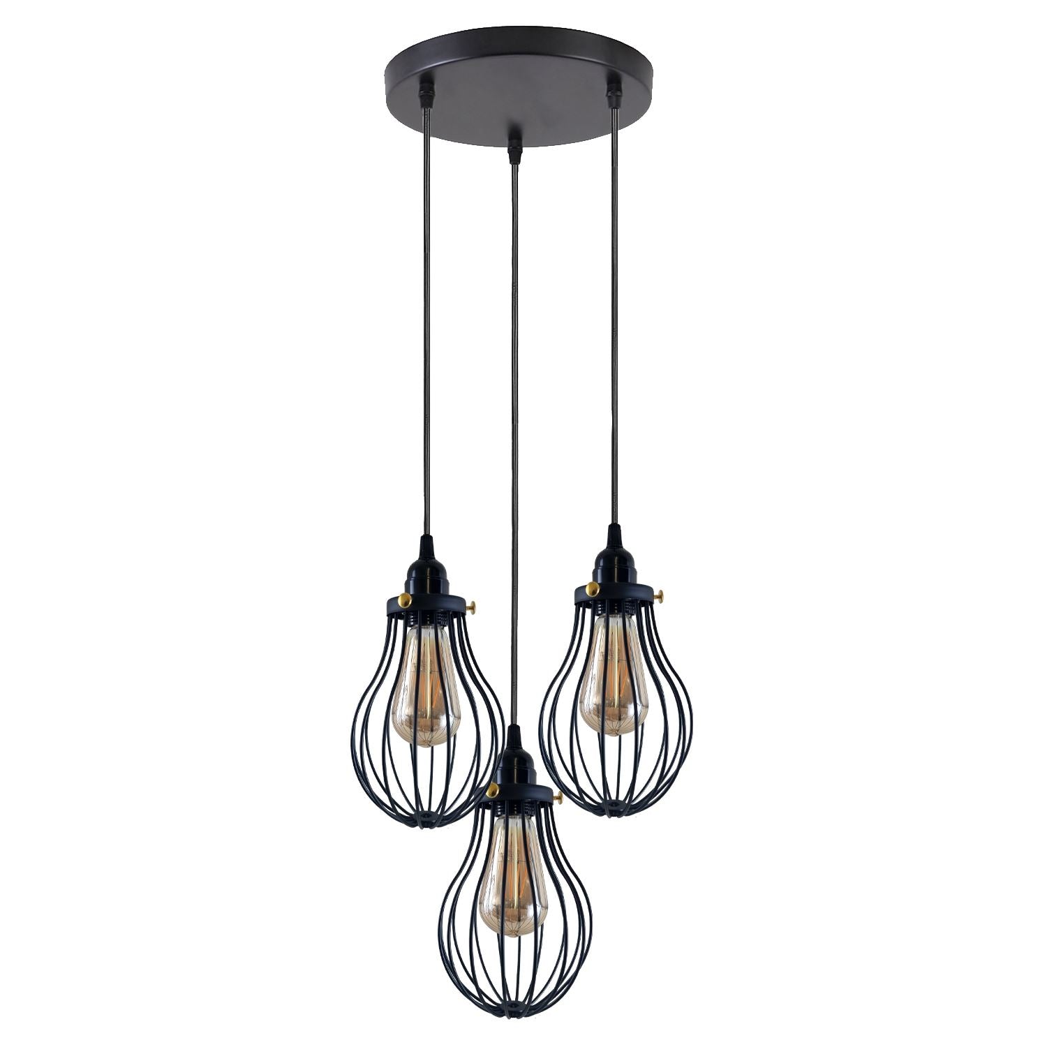 Retro Industrieller Schwarzer Indoor Hängende Verstellbare Pendelleuchte Große Vase Käfig Deckenleuchter