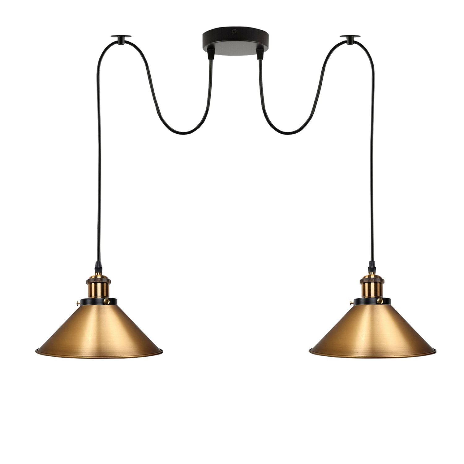 2-Wege-Retro-industrielle Decke Kabel E27 Hängelampe Pendelleuchte