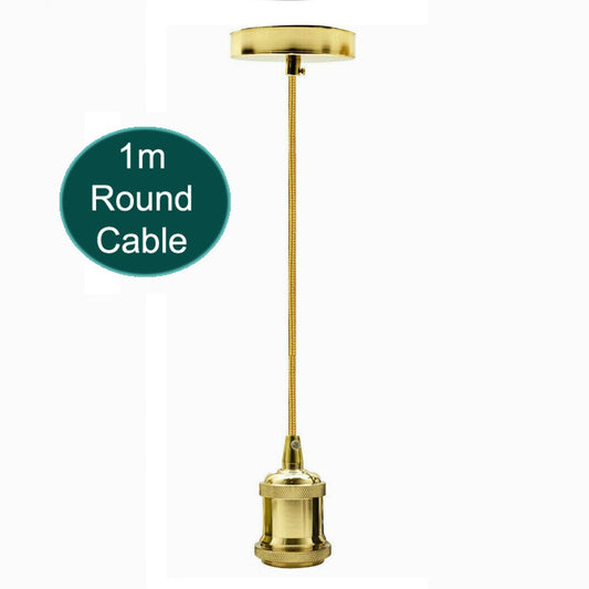 1m Pendelleuchte mit E27 Base French Gold Holder
