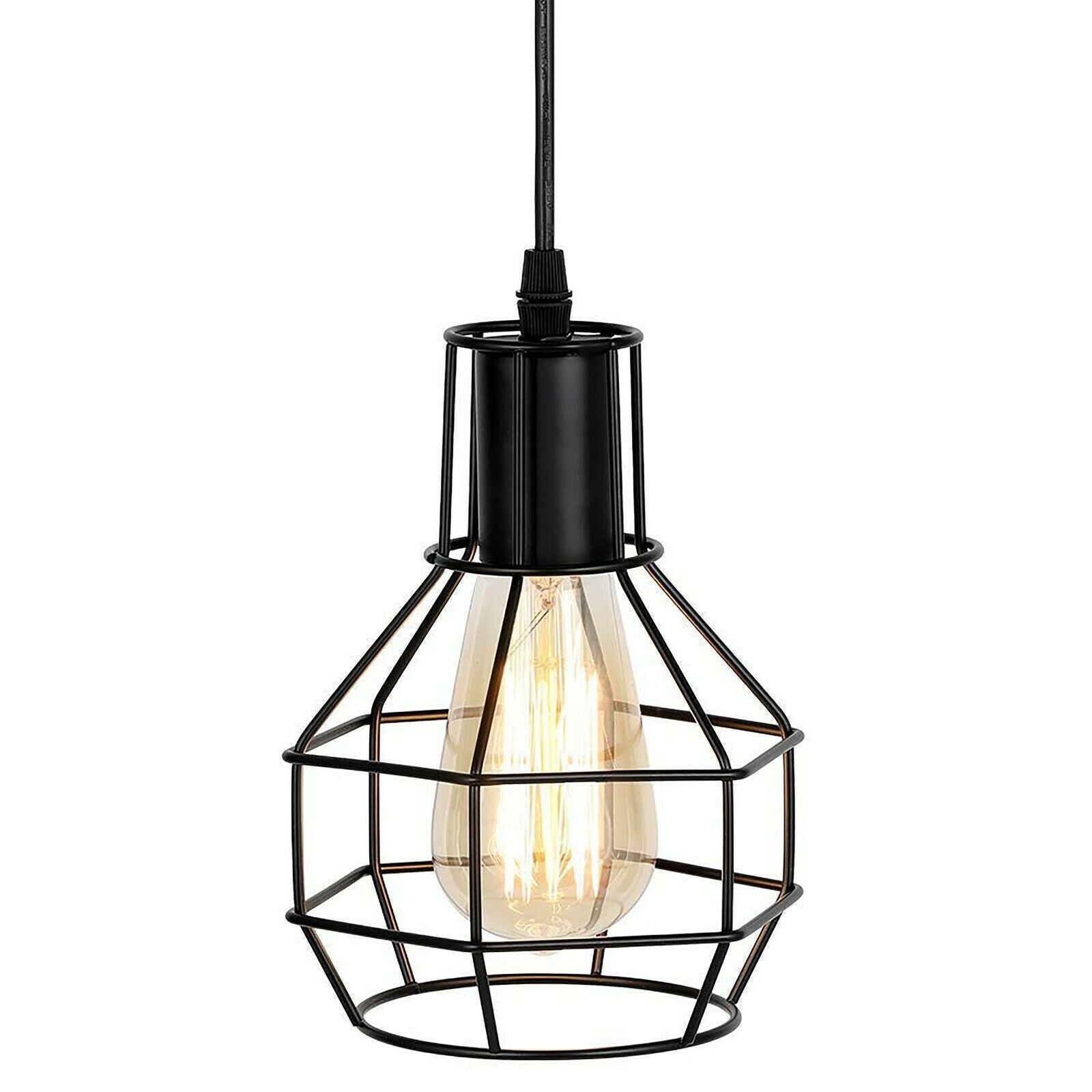 Retro Industrial Black Metal Nest Cage Decke 8-Wege-Anhänger Hängeleuchte Kronleuchter Innenbeleuchtung für Bar, Schlafzimmer, Esszimmer, Wohnzimmer