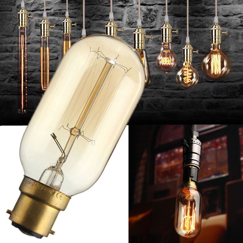 Vintage Filament Glühlampe Edison Tall Bulb Dimmbar B22 E27 Dekoratives Industrielicht ~