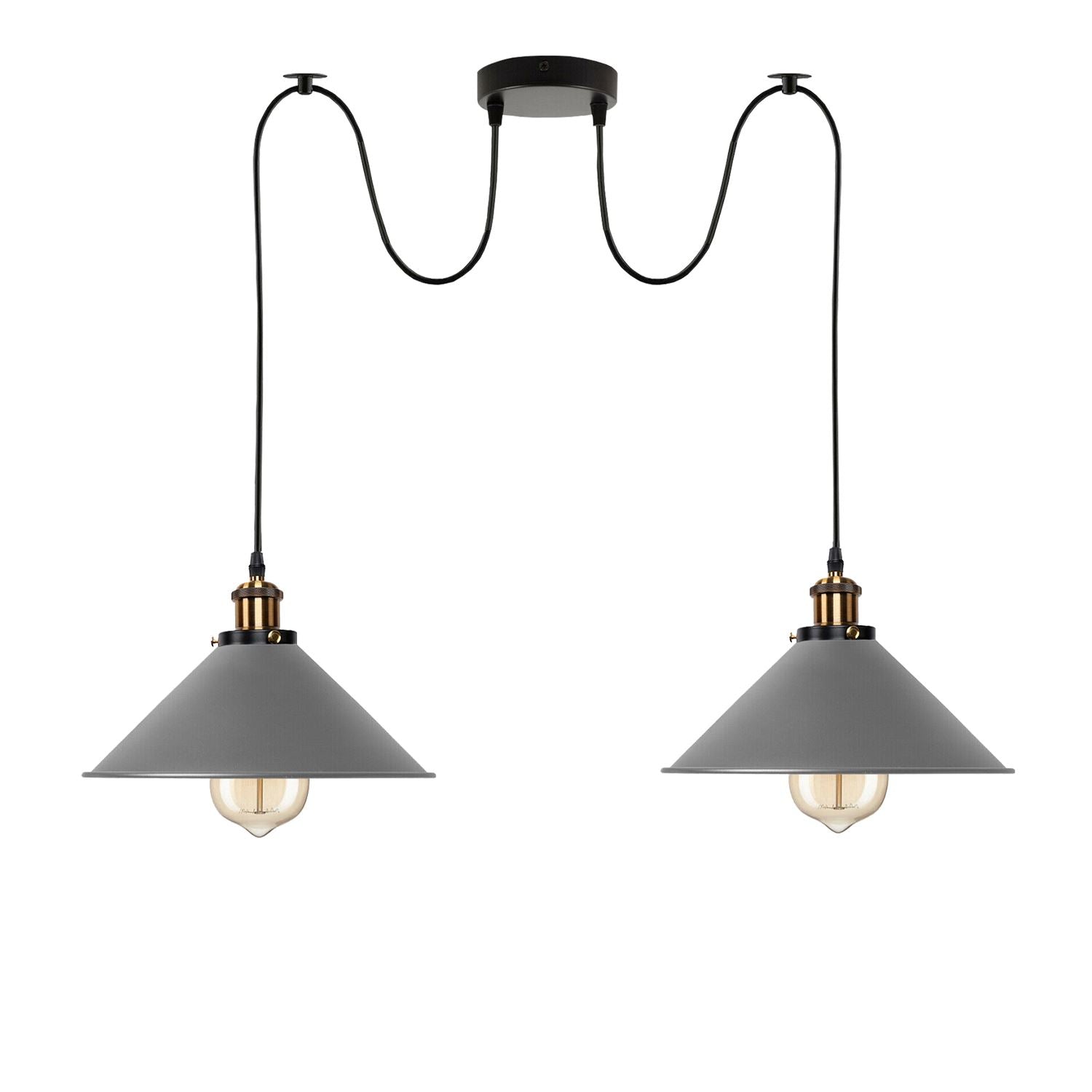 2-Wege-Retro-industrielle Decke Kabel E27 Hängelampe Pendelleuchte