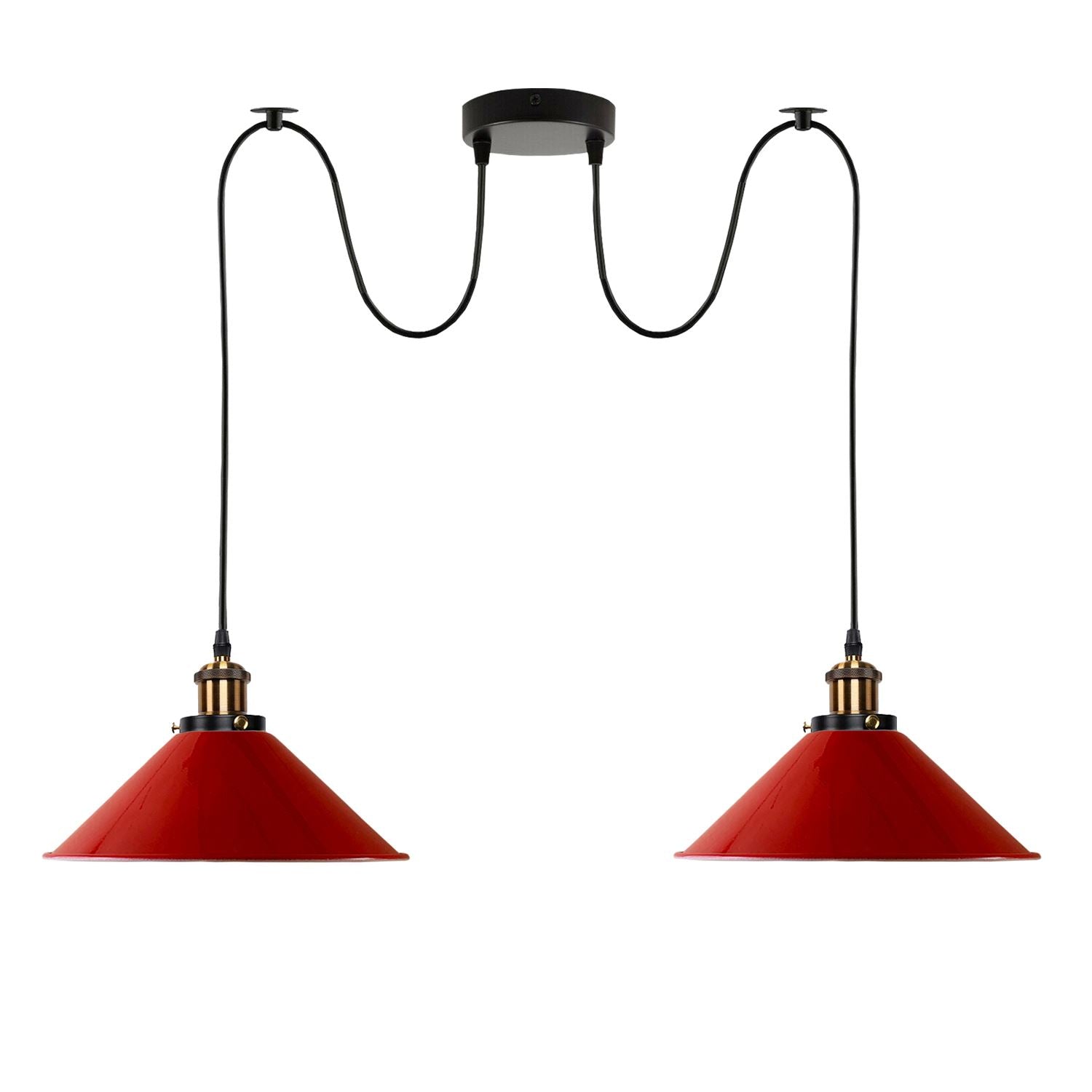 2-Wege Retro Industrie Deckenkabel E27 Hängelampe Pendelleuchte