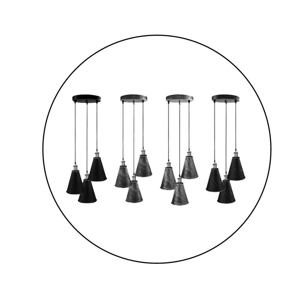 Industrielle Retro 3-Kopf Vintage Runde Basis Pendelleuchte Deckenleuchte