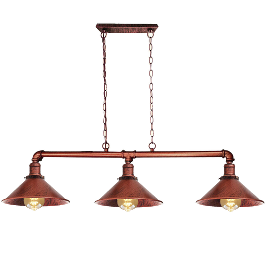 Modernes Retro-Pipe-Beleuchtungs-Deckenleuchten-Pendelset Rustic Red LEDSone DE-1