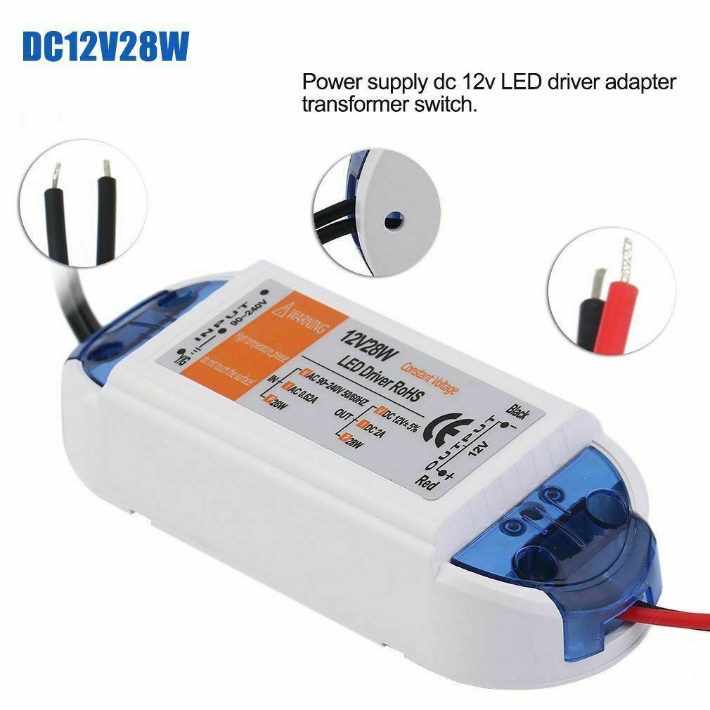 Neuer DC 12V LED Treiber Blau und Orange 18W / 28W / 48W / 72W / 100W Netzteil Treibertransformator