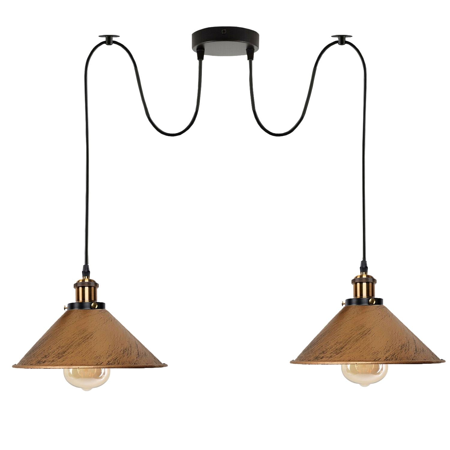 2-Wege-Retro-industrielle Decke Kabel E27 Hängelampe Pendelleuchte