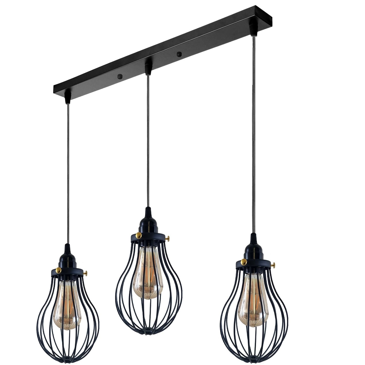 Retro Industrieller Schwarzer Indoor Hängende Verstellbare Pendelleuchte Große Vase Käfig Deckenleuchter