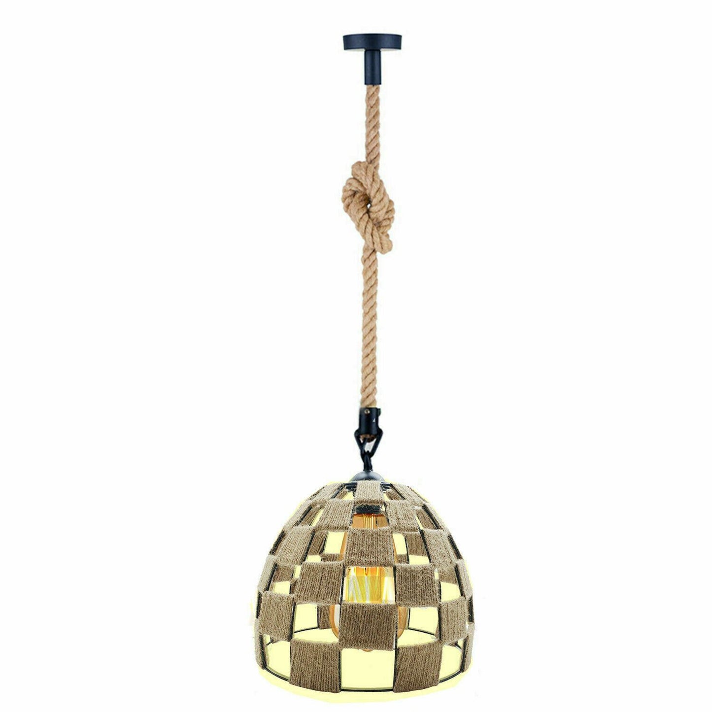 Retro Industrial Vintage Loft Hanfseil Pendelleuchte Deckenlampe