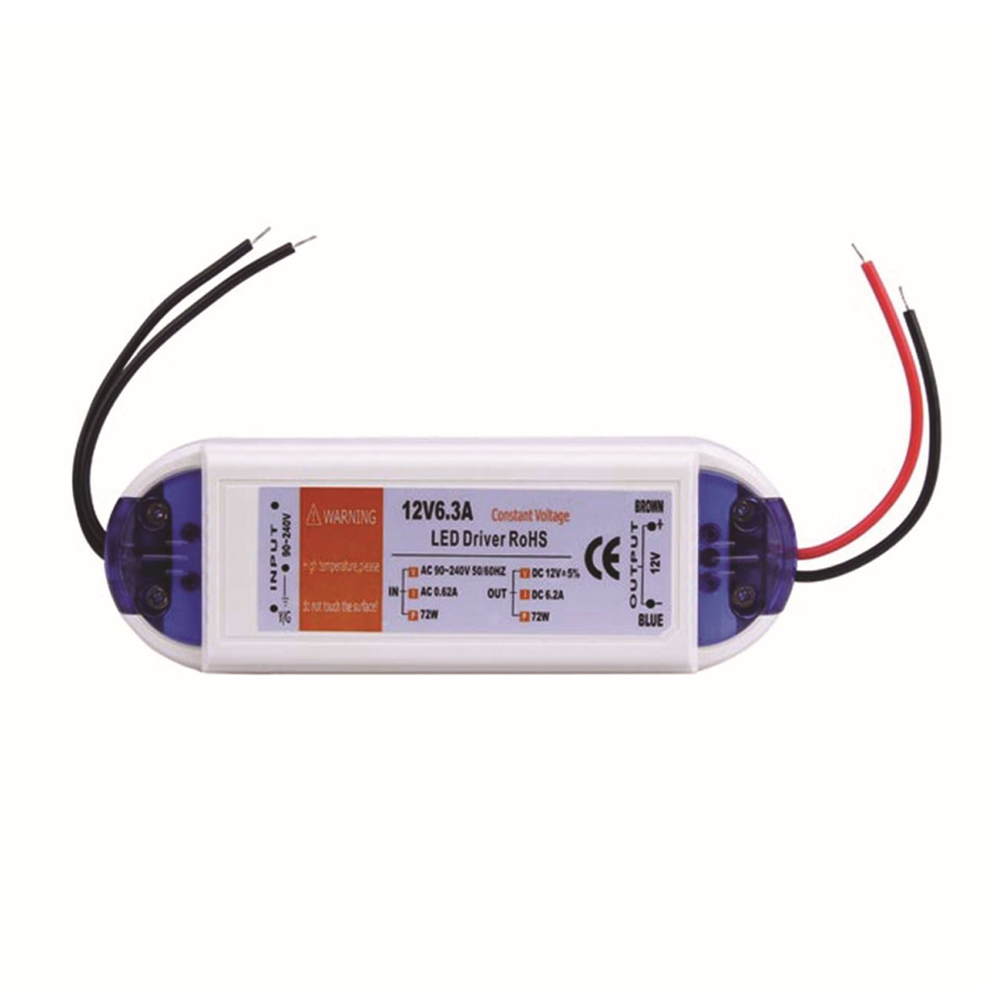 Neuer DC 12V LED Treiber Blau und Orange 18W / 28W / 48W / 72W / 100W Netzteil Treibertransformator