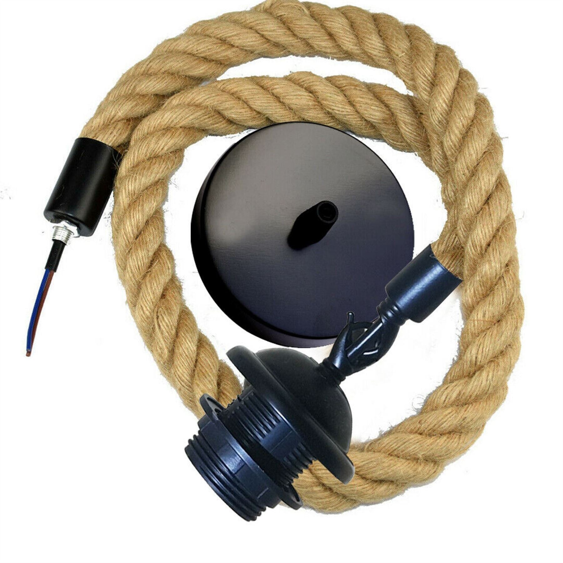 E27 Halter Vintage Retro Hanfseil Pendelleuchte Deckenleuchte Dekor Seil 0.5M/1M/2M