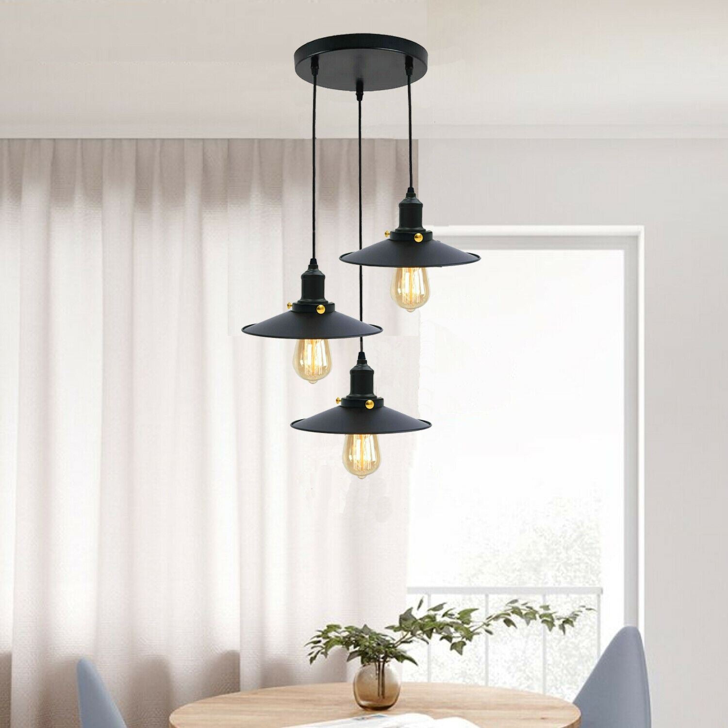 Retro Deckenlampe Industrie Tisch Pendelleuchte Hängelampe Esstisch Wohnzimmer