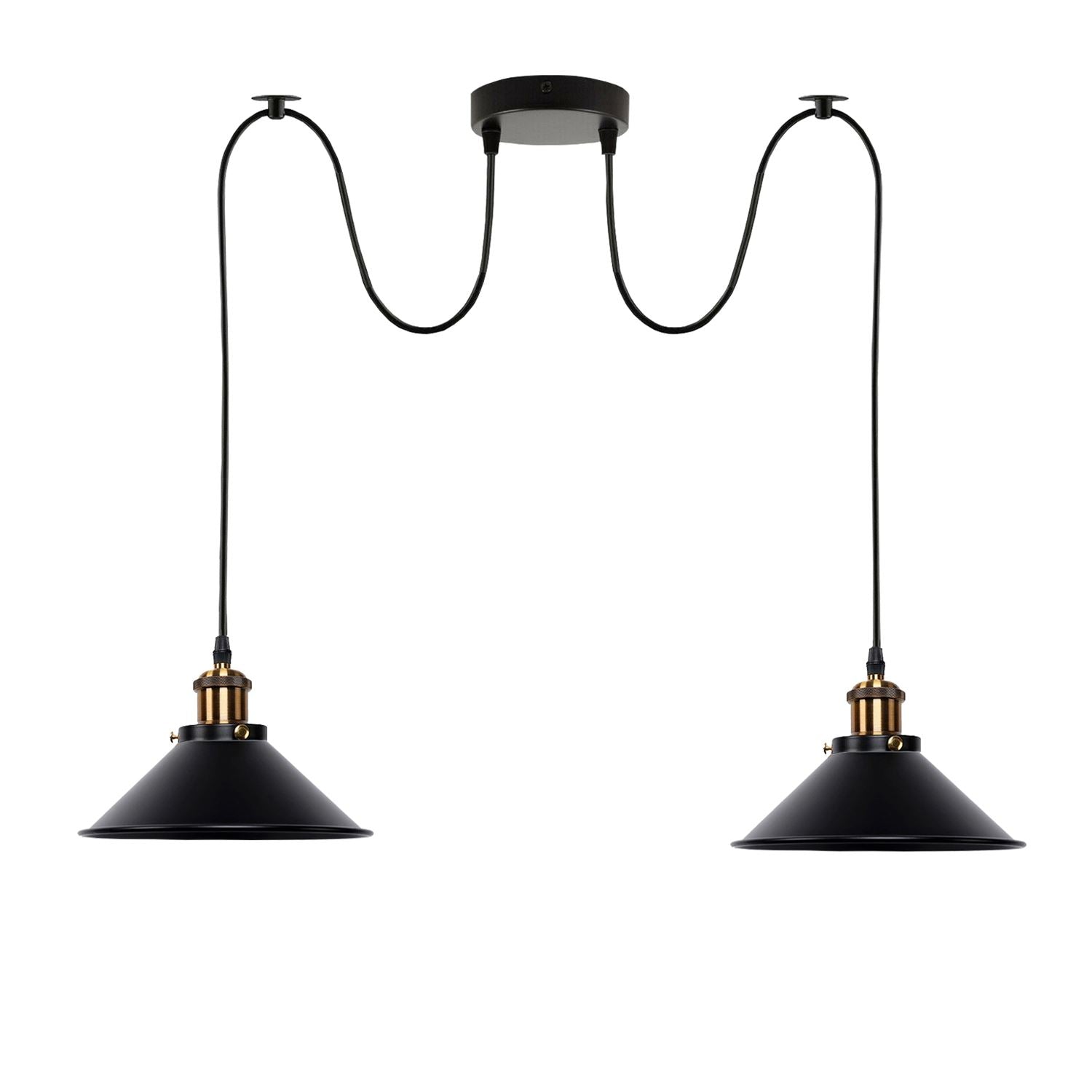 2-Wege-Retro-industrielle Decke Kabel E27 Hängelampe Pendelleuchte