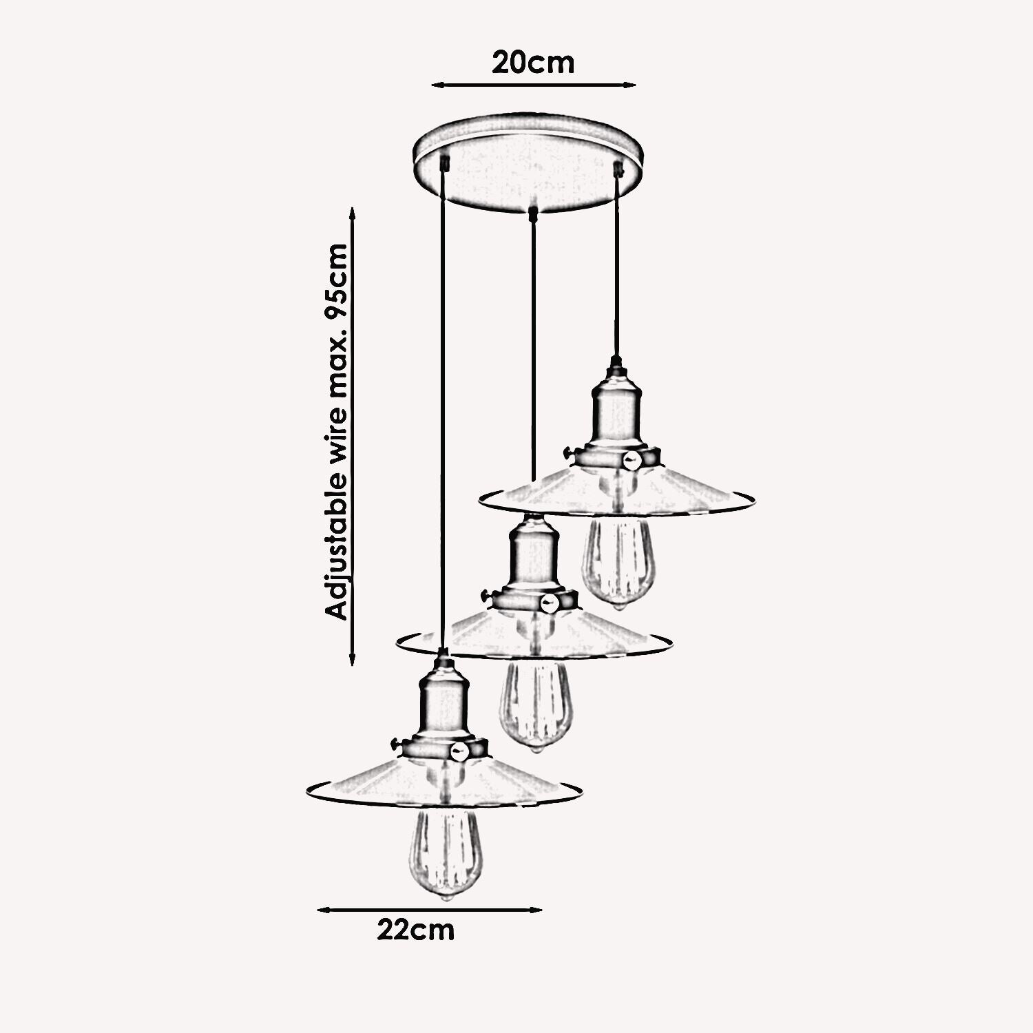 Retro Deckenlampe Industrie Tisch Pendelleuchte Hängelampe Esstisch Wohnzimmer