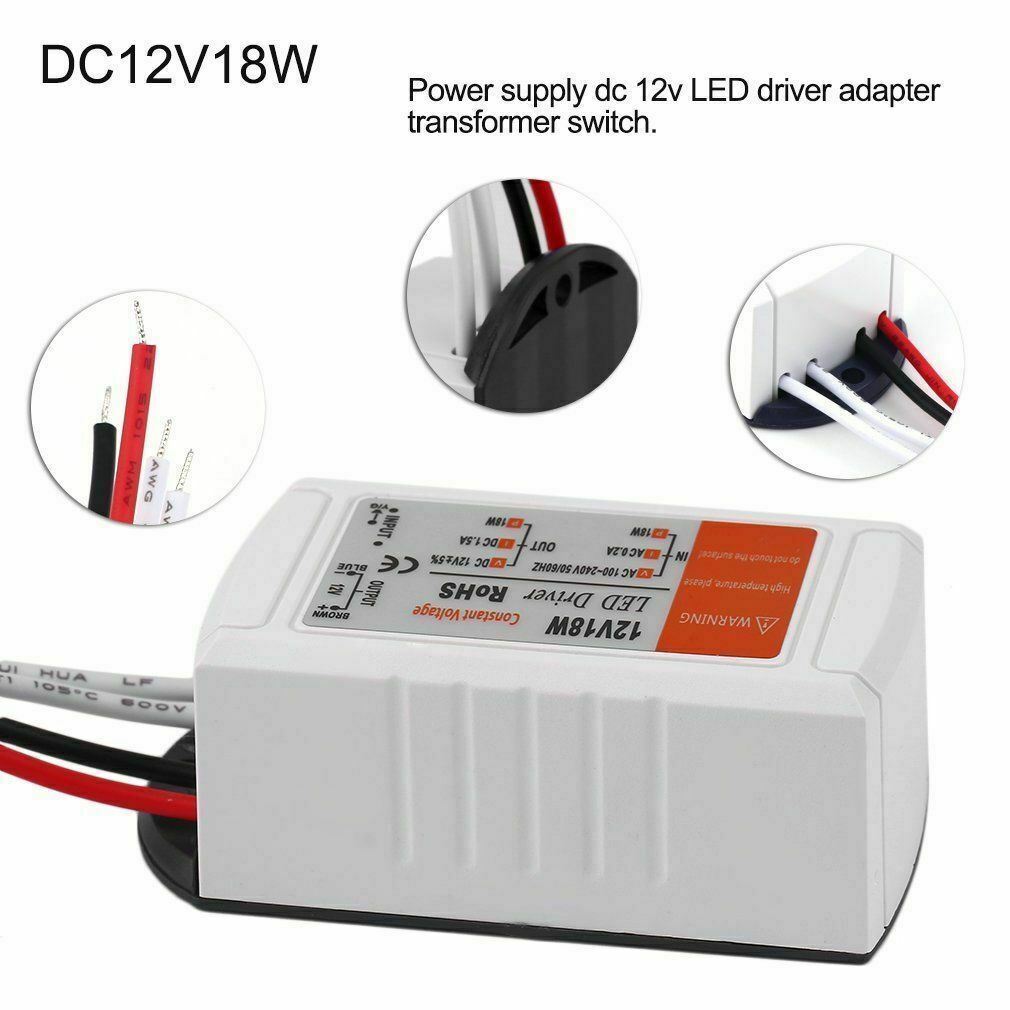 Neuer DC 12V LED Treiber Blau und Orange 18W / 28W / 48W / 72W / 100W Netzteil Treibertransformator