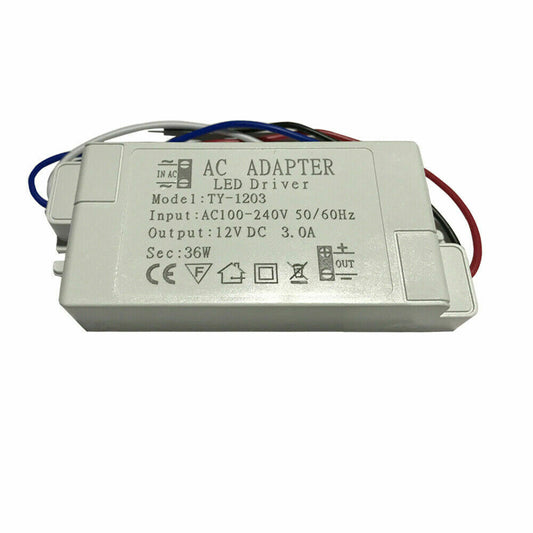 LED Trafo 12V DC 36W, 3A, 110-230V AC, Konstantspannungstransformator