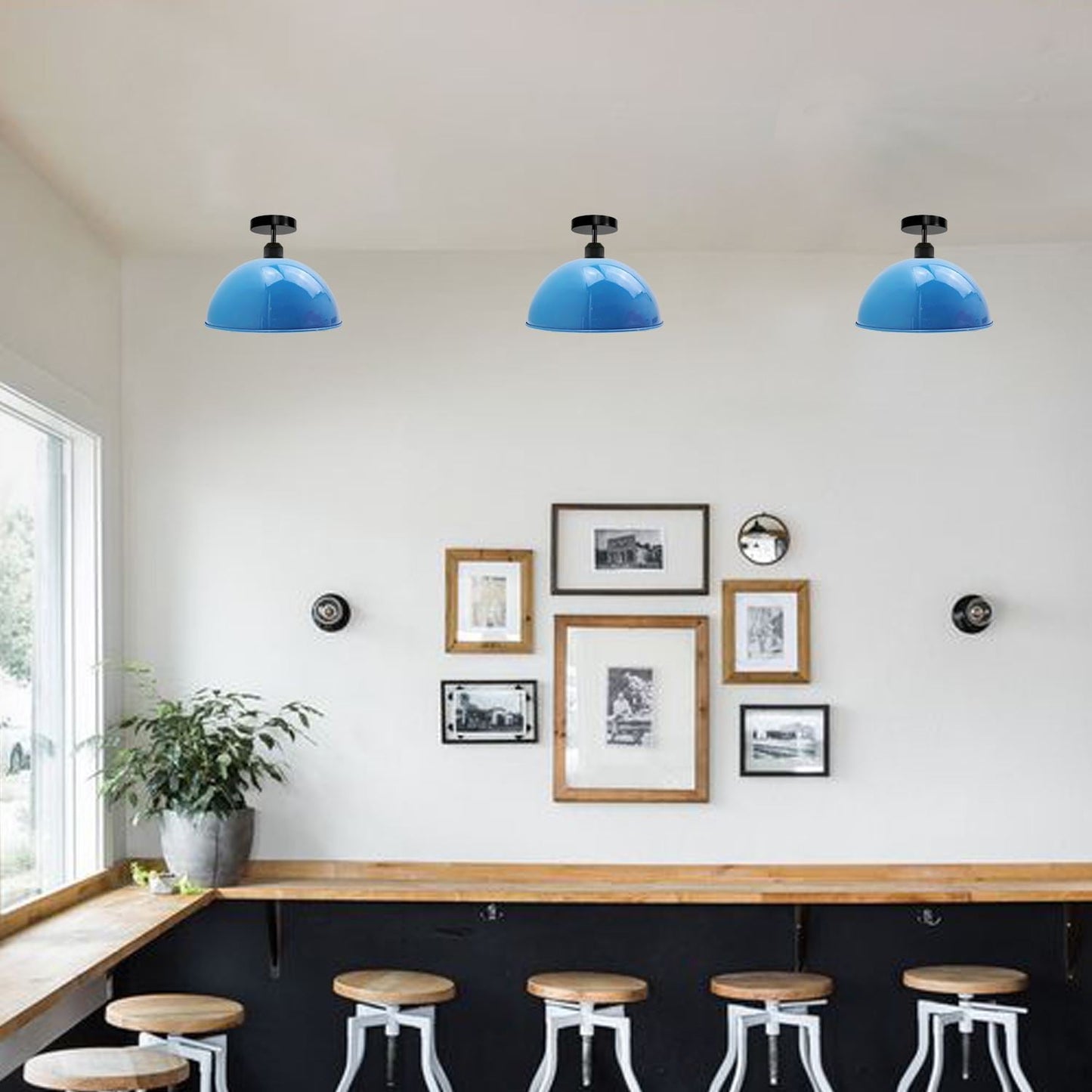 Industrieller Retro-Vintage-Stil Dome Shade Deckenleuchte