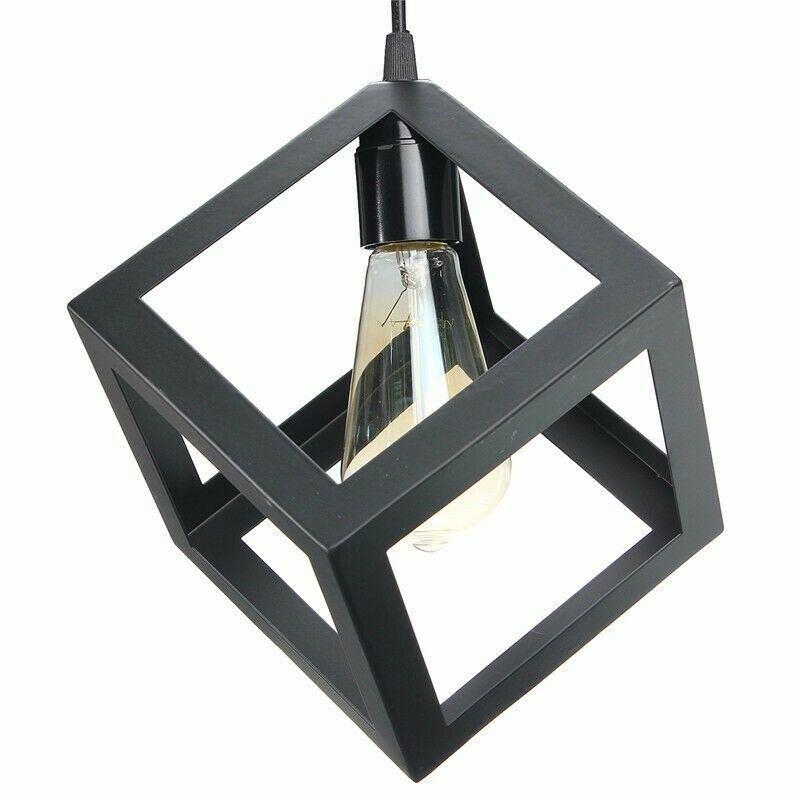 Industrielle Vintage 1/3 Light Black Square Cluster Pendelleuchte